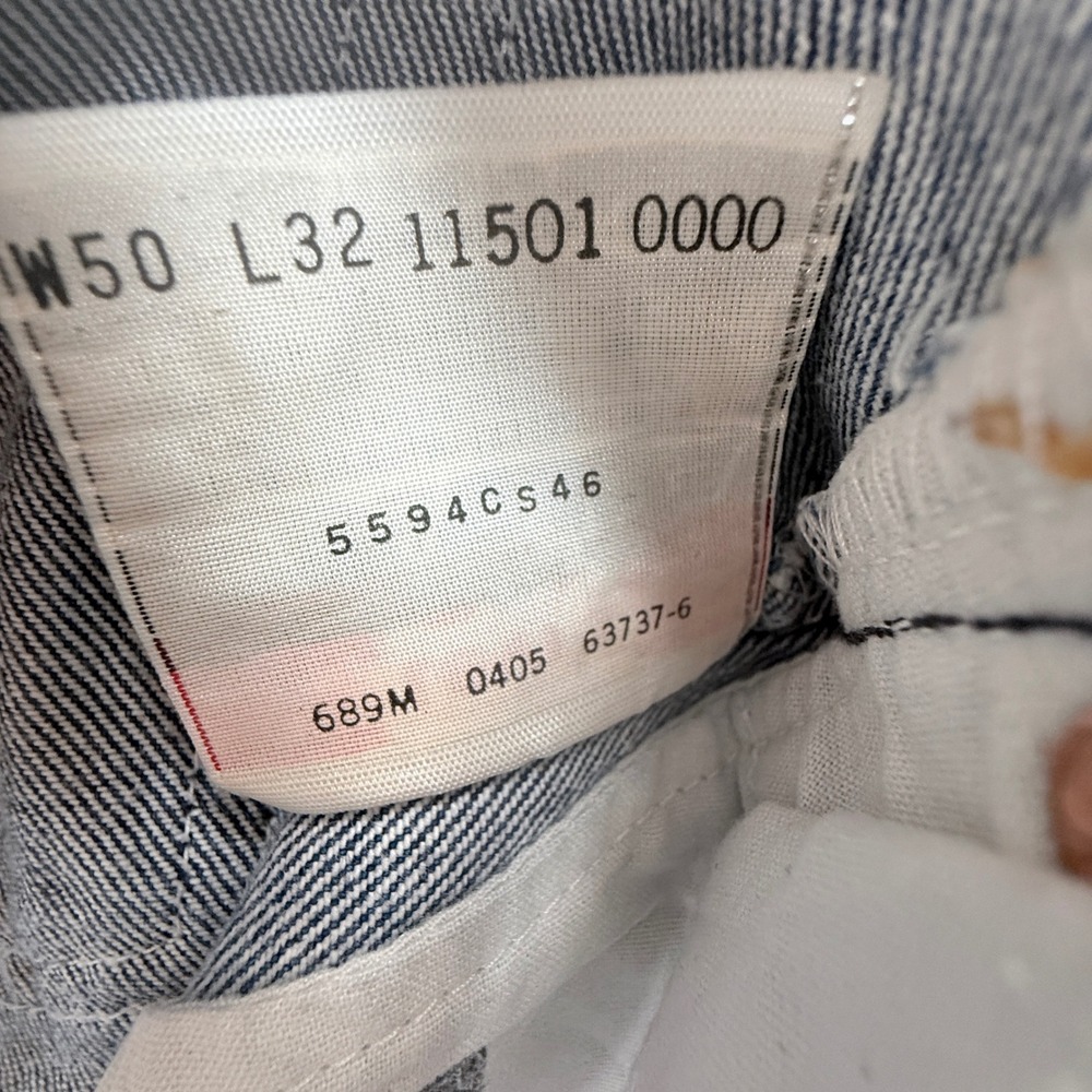 Levi's 501XX Original Fit Jeans Mens 48x29.5 Blue Fair Straight Button Fly 501 - Picture 9 of 13